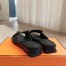 Hermes Women's Isle Sandals in Black Leather
