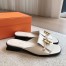 Hermes Women's Isle Sandals in White Leather