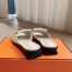 Hermes Women's Isle Sandals in White Leather