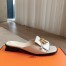 Hermes Women's Isle Sandals in White Leather