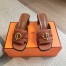 Hermes Women's Ilot 50 Sandals in Brown Leather