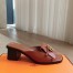 Hermes Women's Ilot 50 Sandals in Brown Leather
