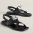 Hermes Women's Ines Sandals in Black Leather