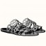 Hermes Thalassa Sandals In Silver Metallic Calfskin