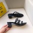Hermes Tandem Sandals In Black Lambskin