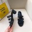 Hermes Tandem Sandals In Black Lambskin