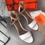 Hermes Auteuil Sandals In White Calfskin