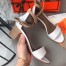 Hermes Auteuil Sandals In White Calfskin