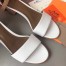 Hermes Auteuil Sandals In White Calfskin