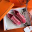Hermes Velvet Sneakers In Pink Velvet With Embroidered Wing Patch