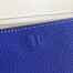 Hermes Blue Electric Clemence Azap Zipped Wallet