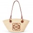 Loewe Small Anagram Basket Bag in Iraca Palm and Brown Calfskin