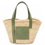 Loewe Medium Basket Bag in Raffia and Rosemary Calfskin