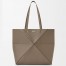 Loewe Medium Horizontal Puzzle Fold Tote Bag in Taupe Grained Leather
