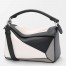 Loewe Puzzle Small Bag in Black and White Calfskin 