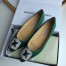 Manolo Blahnik Hangisi Flats In Green Satin