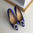 Manolo Blahnik Blue Satin Hangisi 105mm Pumps 
