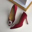 Manolo Blahnik Bordeaux Satin Hangisi 105mm Pumps 