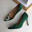 Manolo Blahnik Green Satin Hangisi 105mm Pumps 