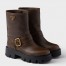 Prada Biker Boots in Dark Brown Calfskin