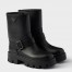 Prada Biker Boots in Black Calfskin