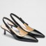 Prada Slingbacks Pumps 45mm In Black Patent Leather