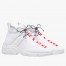 Prada White Knit Fabric Logo Sneakers