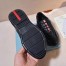 Prada Black Leather And Fabric Sneakers