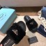 Prada Slide Slippers In Black Quilted Shearling 
