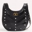 Valentino Hoboho Hobo Studs Bag in Black Nappa Leather