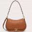 Valentino Garavani Ohval Medium Shoulder Bag in Brown Calfskin
