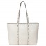 Valentino Garavani Rockstud Shopping Bag in White Grainy Leather