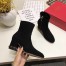 Valentino Black Stretch Suede 60mm Rockstud Bootie