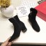 Valentino Black Stretch Suede 60mm Rockstud Bootie