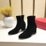 Valentino Black Stretch Suede 60mm Rockstud Bootie