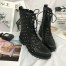 Valentino Garavani Black Combat Boot Rockstud Spike