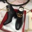 Valentino Vlogo Ankle Boot 60MM In Black Grainy Leather