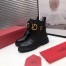 Valentino Vlogo Combat Boot 35MM In Black Leather
