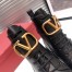 Valentino Vlogo Combat Boot 35MM In Black Leather