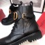 Valentino Vlogo Combat Boot 35MM In Black Leather