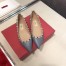 Valentino Rockstud Ballet Flats In Blue Calfskin