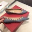 Valentino Rockstud Ballet Flats In Blue Calfskin