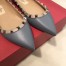 Valentino Rockstud Ballet Flats In Blue Calfskin