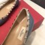 Valentino Rockstud Ballet Flats In Blue Calfskin