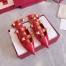 Valentino Roman Stud Ballet Flats In Red Calfskin