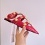 Valentino Roman Stud Ballet Flats In Red Calfskin