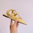 Valentino Roman Stud Ballet Flats In Yellow Calfskin