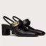 Valentino VLogo Locker Mary-Jane Slingback Pumps 60mm in Black Calfskin