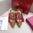 Valentino Rockstud Ankle Strap 100mm Pumps In Brown Leather