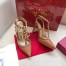 Valentino Rockstud Ankle Strap 100mm Pumps In Brown Leather